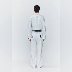 REST&RECREATION RR WIDE High Waist JEANS - WHITE Unisex Made In Korea Size S